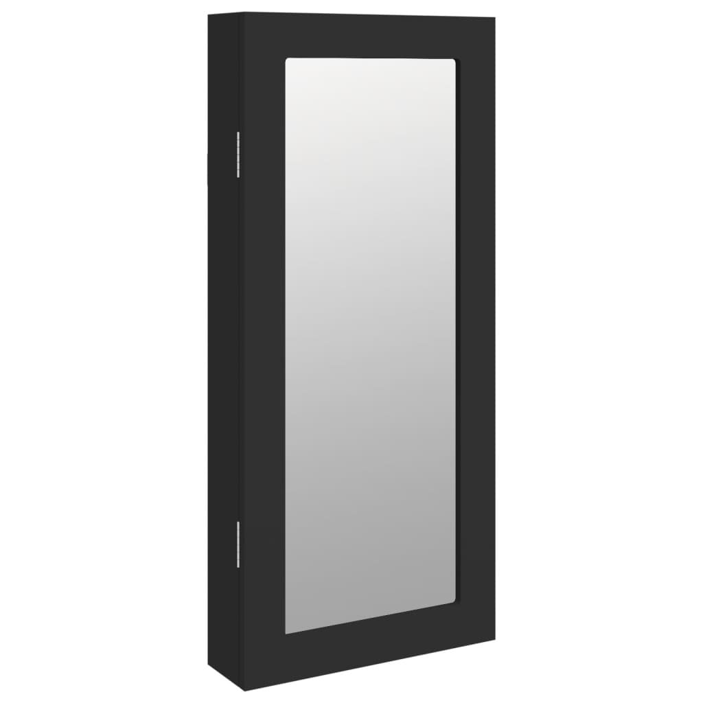 Vidaxl Jewelry Armoire avec mur de miroir - 30x8,5x67 cm noir