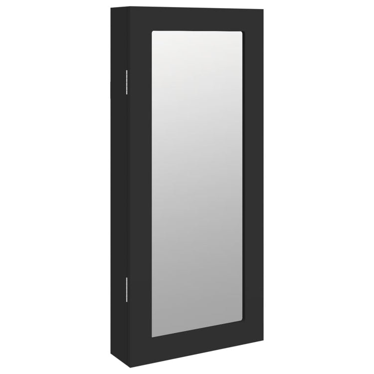 Vidaxl Jewelry Armoire avec mur de miroir - 30x8,5x67 cm noir