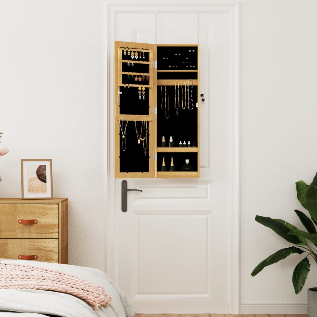 Vidaxl Jewelry Armoire avec mur de miroir - 30x8,5x90 cm en blanc