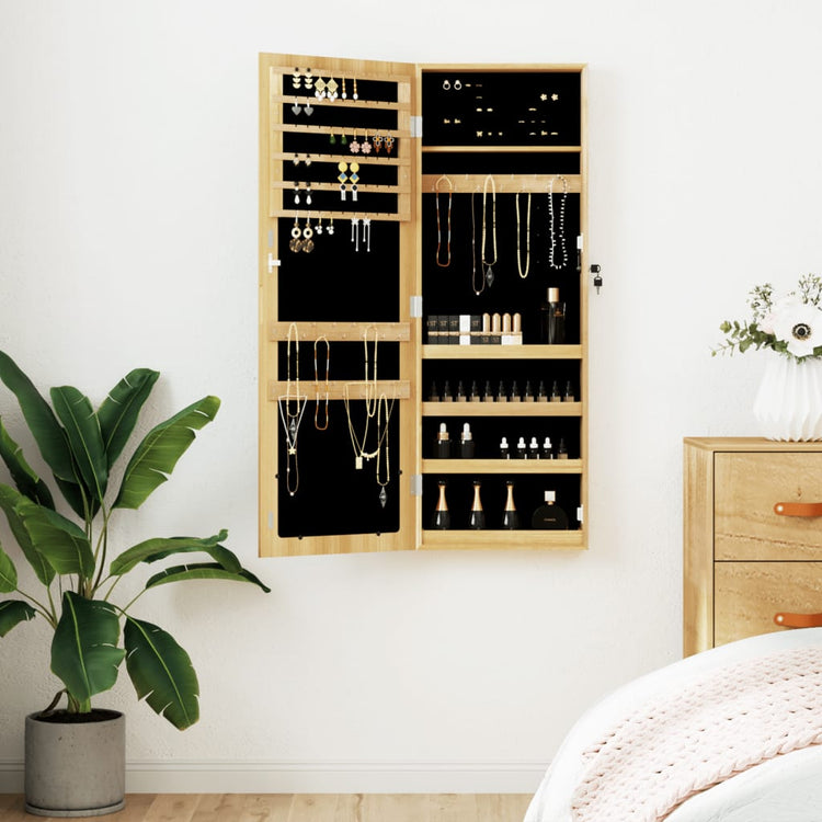 Vidaxl Jewelry Armoire avec mur de miroir - Moule 37.5x10x106 cm