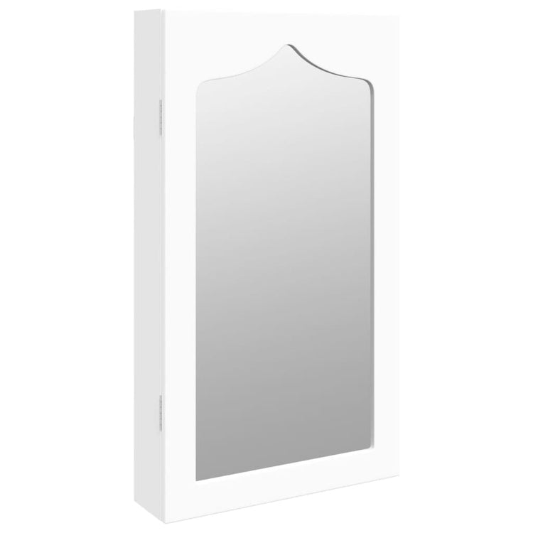 Vidaxl Jewelry Armoire avec mur de miroir - Moule 37,5x10x67 cm blanc