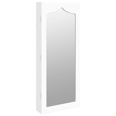 Vidaxl Jewelry Armoire avec mur de miroir - 37,5x10x90 cm blanc