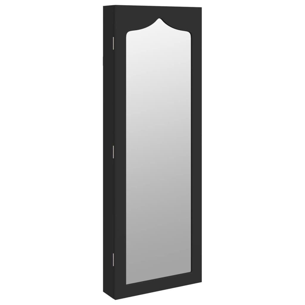 Vidaxl Jewelry Armoire avec mur de miroir - 37,5x10x106 cm noir