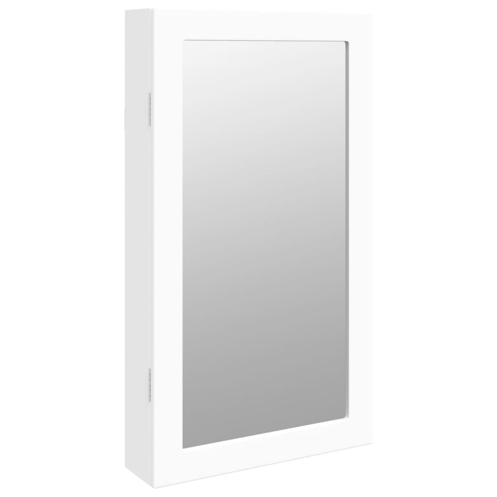 Vidaxl Jewelry Armoire avec miroir et mur à LED - blanc moulu blanc