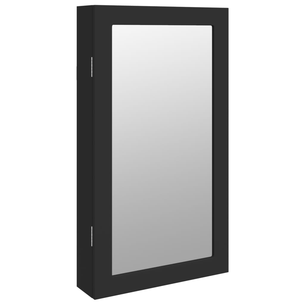 Armoire de bijoux vidaxl avec miroir et mur à LED - noir morte