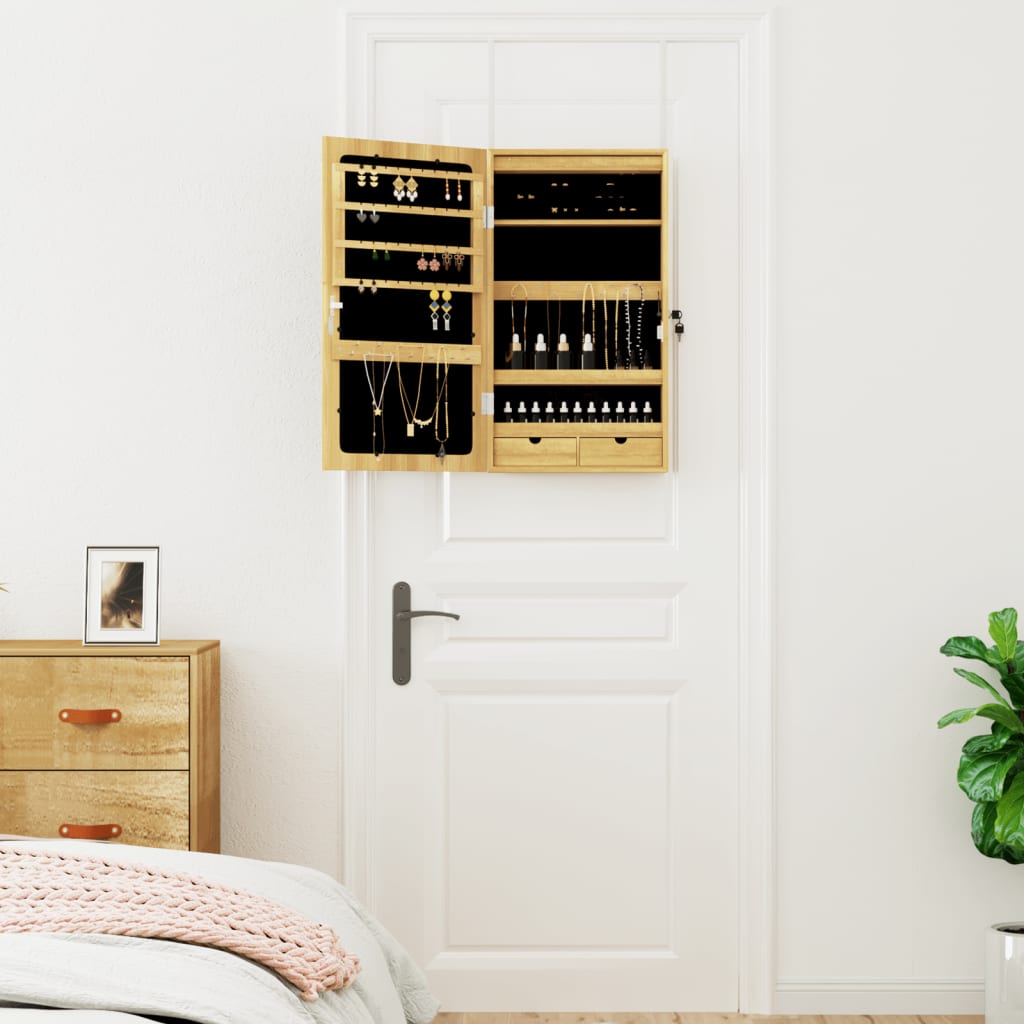 Vidaxl Jewelry Armoire avec miroir et mur à LED -Mount