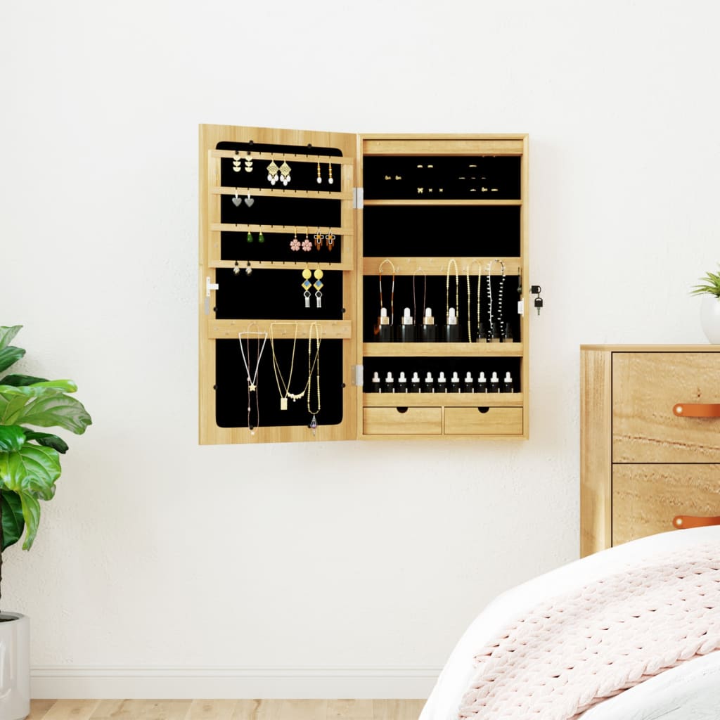 Vidaxl Jewelry Armoire avec miroir et mur à LED -Mount
