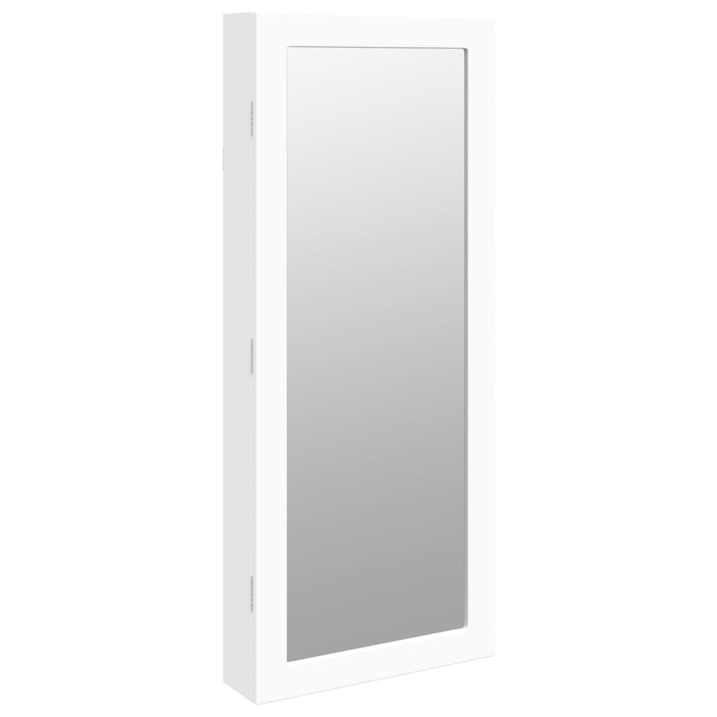 Vidaxl Jewelry Armoire avec miroir et mur à LED - blanc moulu blanc