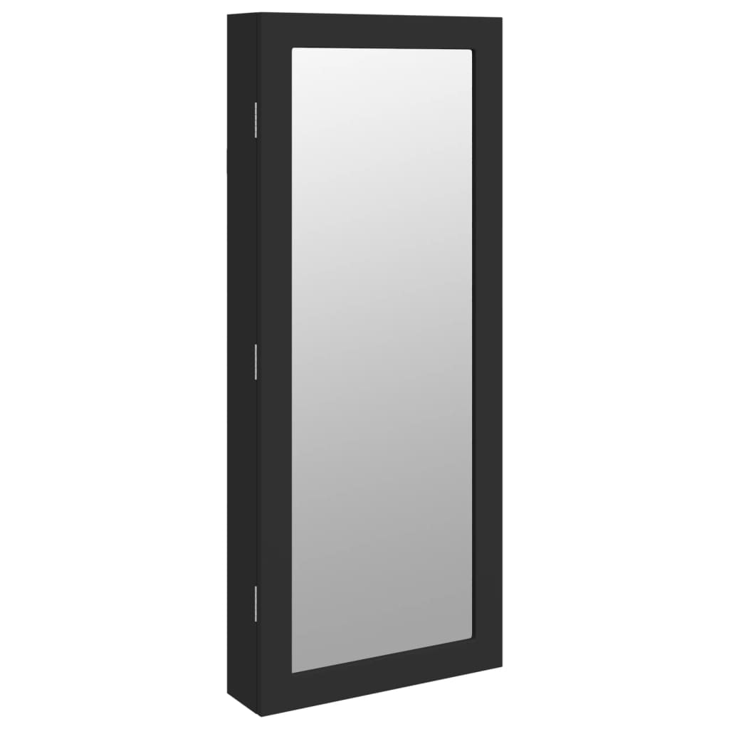 Armoire de bijoux vidaxl avec miroir et mur à LED - noir morte