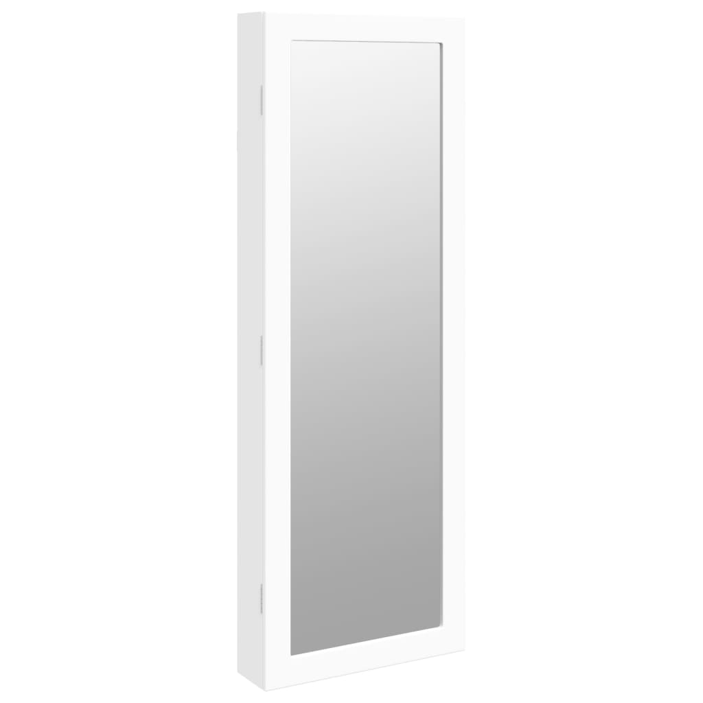 Vidaxl Jewelry Armoire avec miroir et mur à LED - blanc moulu blanc