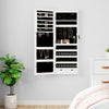 Vidaxl Jewelry Armoire avec miroir et mur à LED - blanc moulu blanc