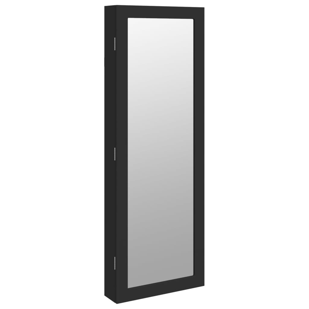 Armoire de bijoux vidaxl avec miroir et mur à LED - noir morte