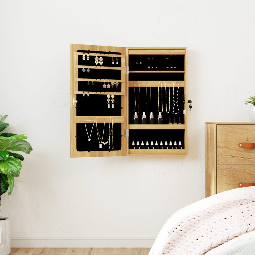 Vidaxl Jewelry Armoire avec miroir et mur à LED -Mount