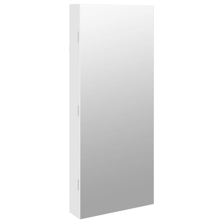 Vidaxl Jewelry Armoire avec miroir et mur à LED - blanc moulu blanc