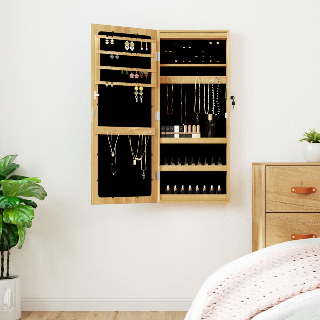 Vidaxl Jewelry Armoire avec miroir et mur à LED -Mount