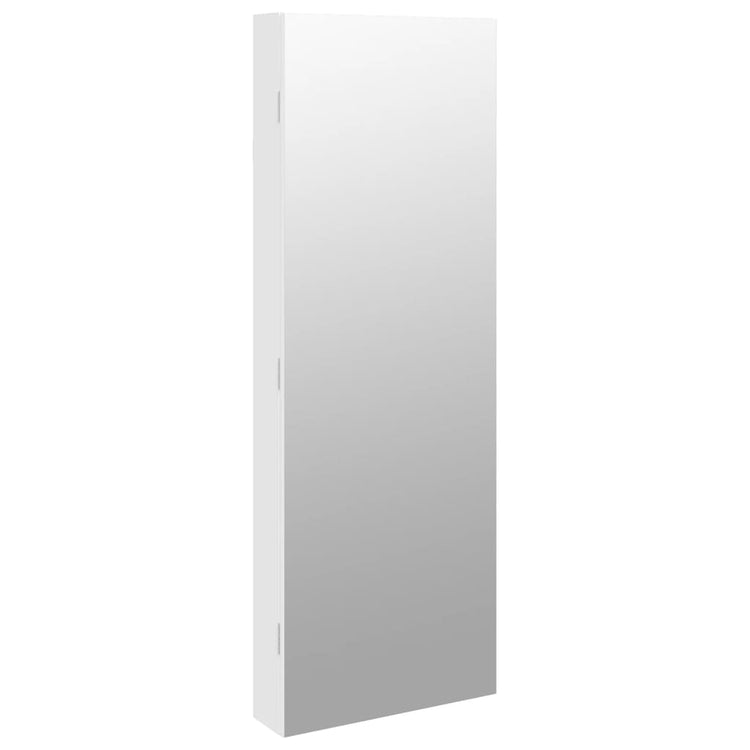 Vidaxl Jewelry Armoire avec miroir et mur à LED - blanc moulu blanc