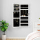 Vidaxl Jewelry Armoire avec miroir et mur à LED - blanc moulu blanc