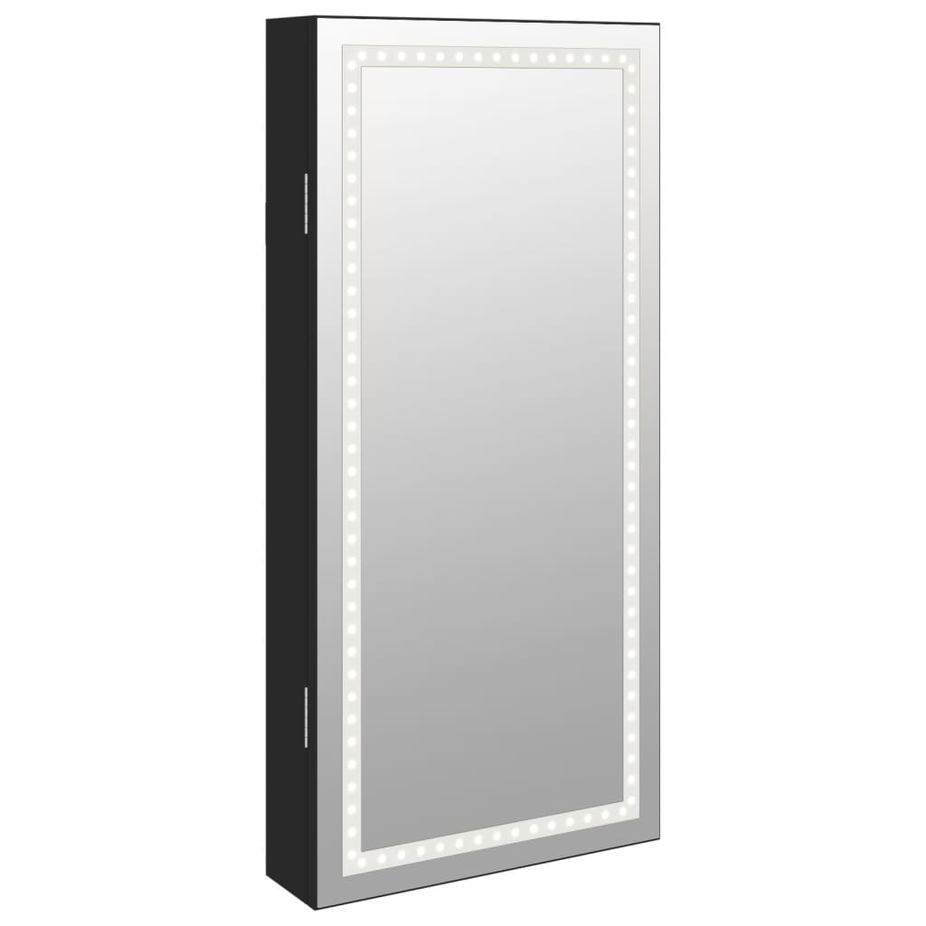 Armoire de bijoux vidaxl avec miroir et mur à LED - noir morte