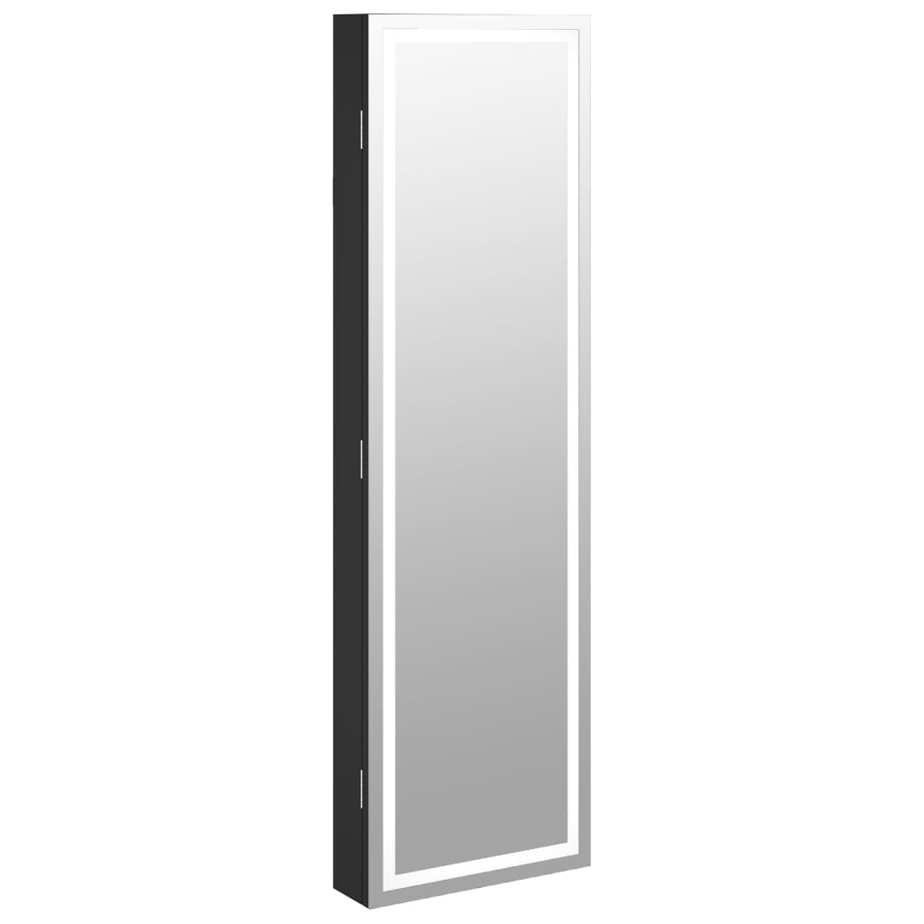 Armoire de bijoux vidaxl avec miroir et mur à LED - noir morte