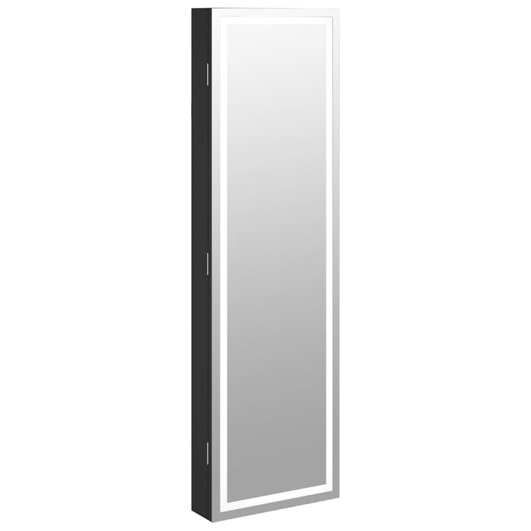 Armoire de bijoux vidaxl avec miroir et mur à LED - noir morte
