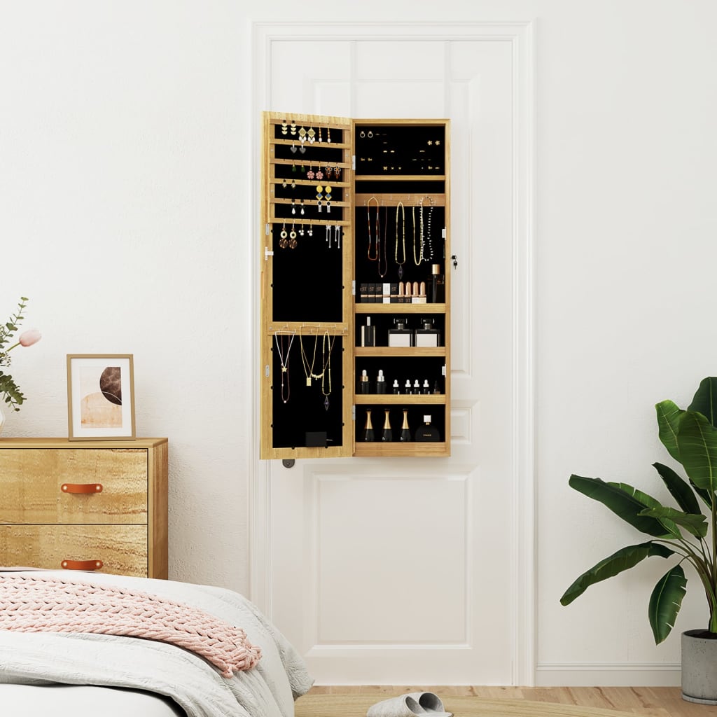 Vidaxl Jewelry Armoire avec miroir et mur à LED -Mount