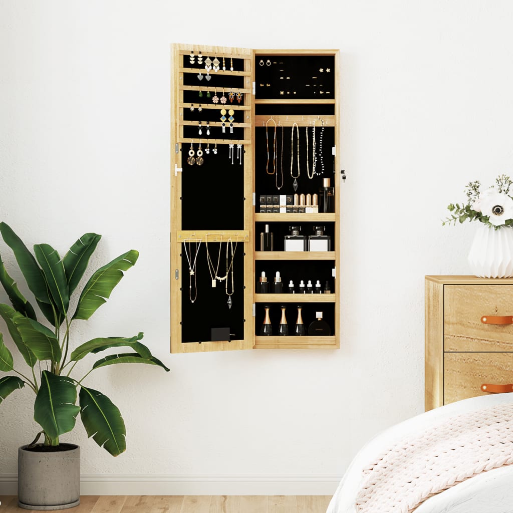 Vidaxl Jewelry Armoire avec miroir et mur à LED -Mount