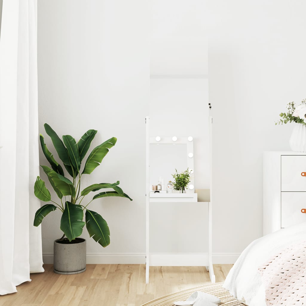 Vidaxl Jewelry Armoire avec miroir détaché 42x38x152 cm blanc