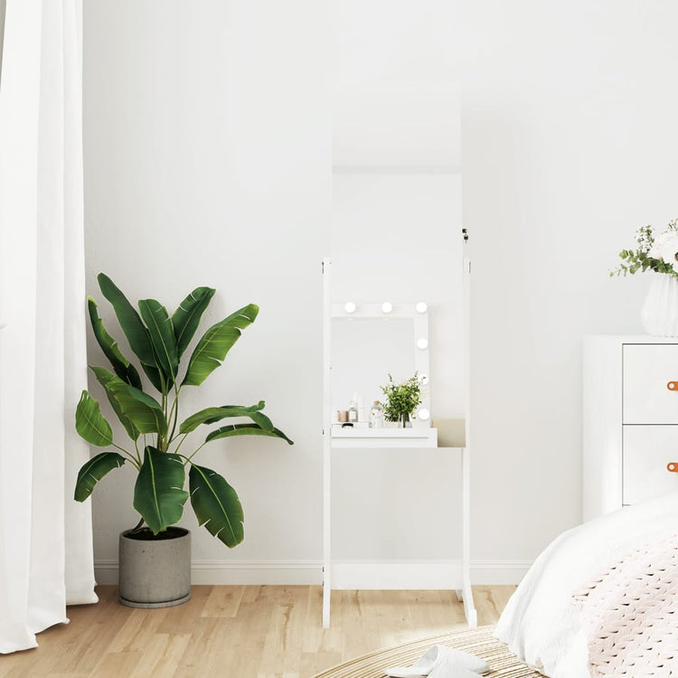 Vidaxl Jewelry Armoire avec miroir détaché 42x38x152 cm blanc