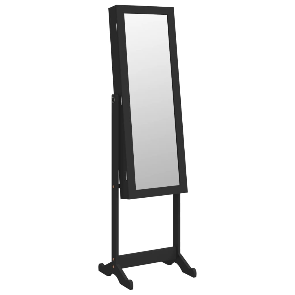 Armoire de bijoux vidaxl avec miroir et éclairage LED noir autonome