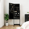 Armoire de bijoux vidaxl avec miroir et éclairage LED noir autonome