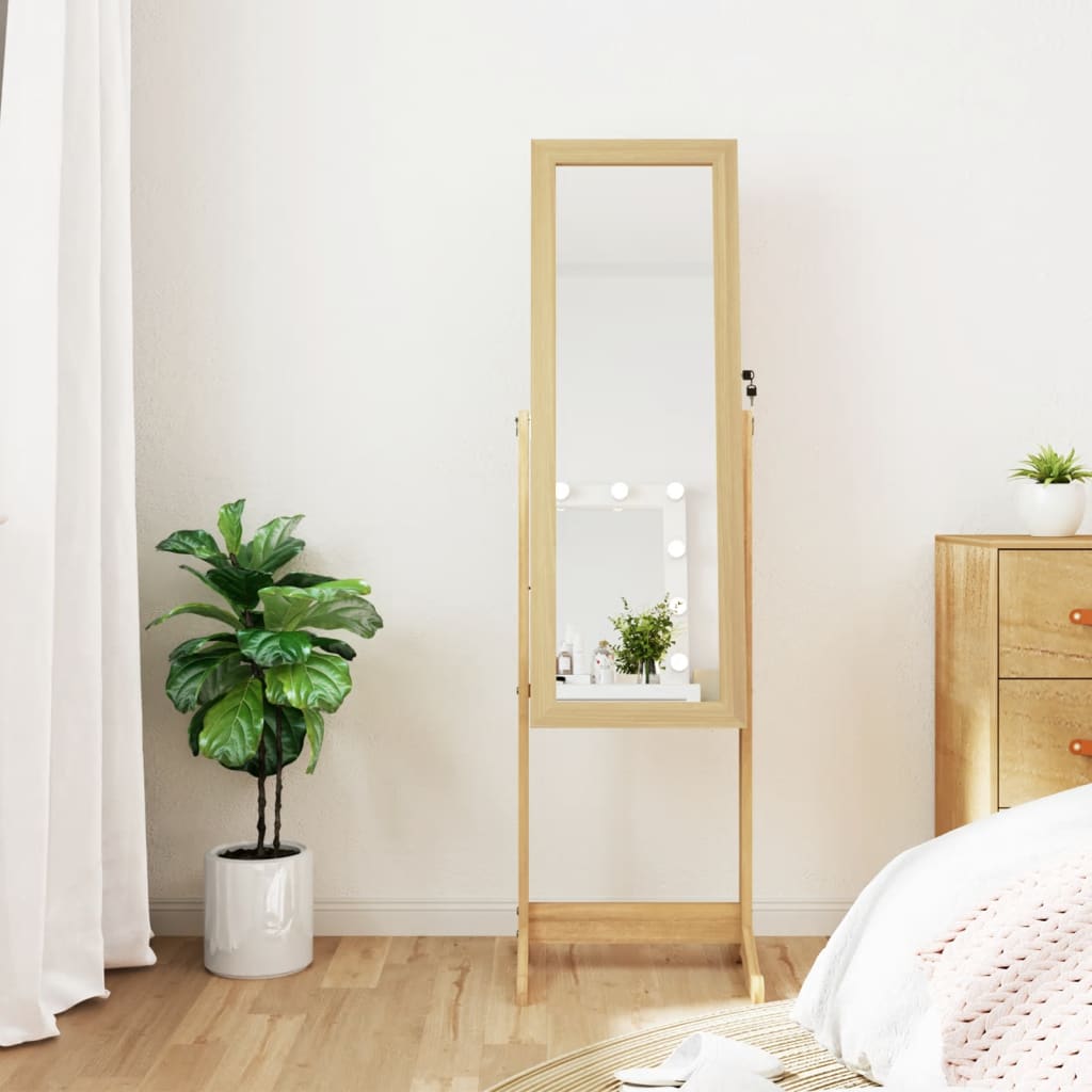 Vidaxl Jewelry Armoire avec miroir et éclairage LED autoportant