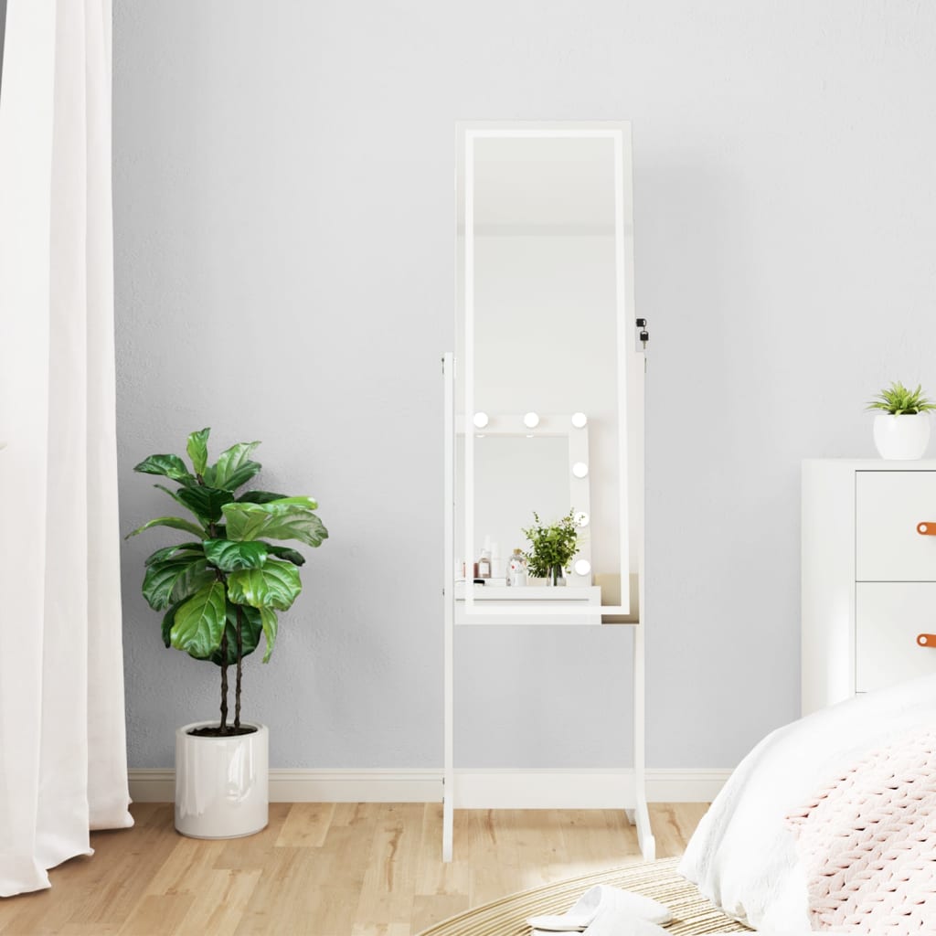 Vidaxl bijoux avec miroir avec éclairage LED blanc détaché