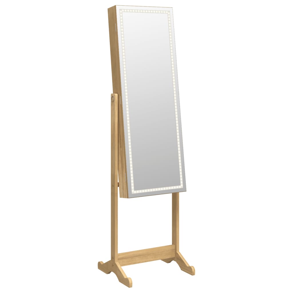 Vidaxl Jewelry Armoire avec miroir et éclairage LED autoportant