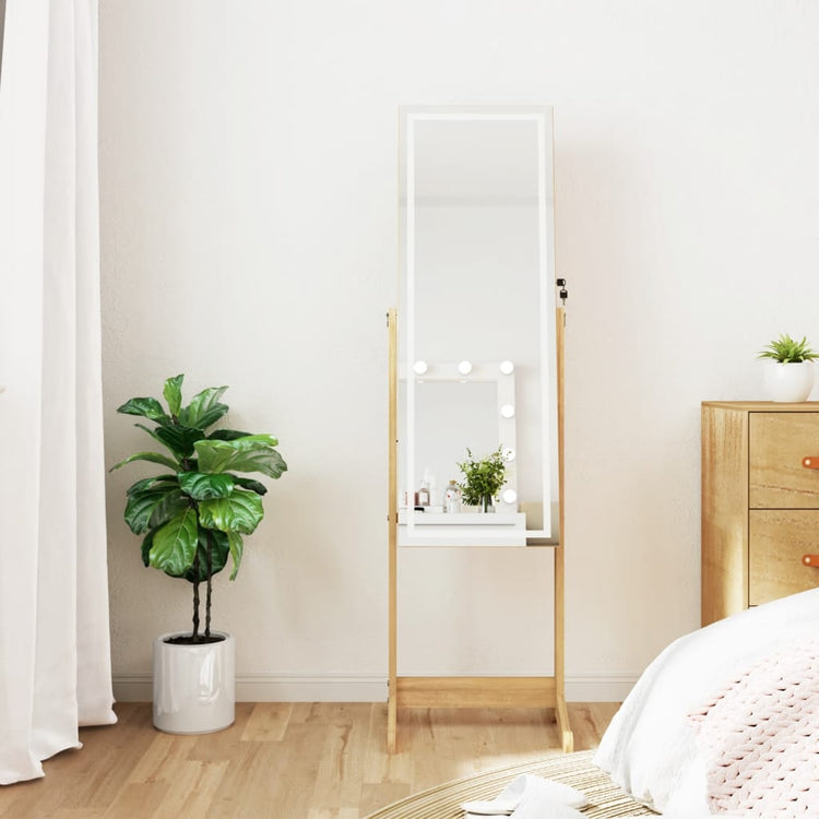 Vidaxl Jewelry Armoire avec miroir et éclairage LED autoportant