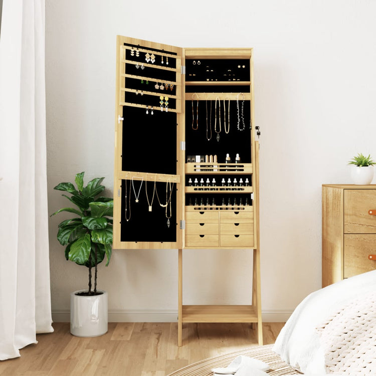 Vidaxl Jewelry Armoire avec miroir et éclairage LED autoportant
