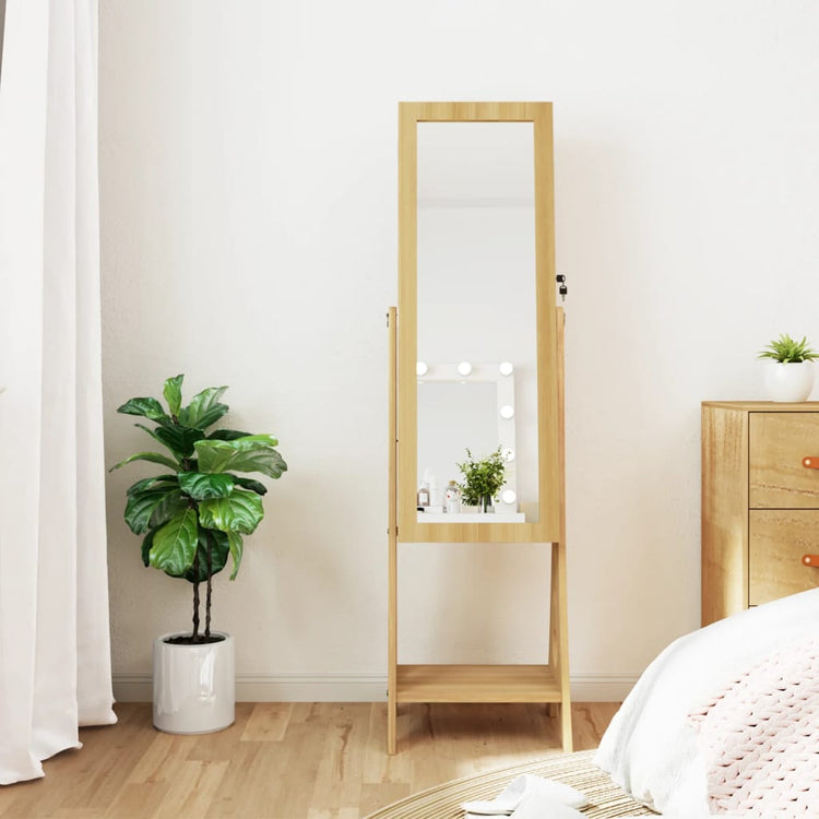 Vidaxl Jewelry Armoire avec miroir et éclairage LED autoportant