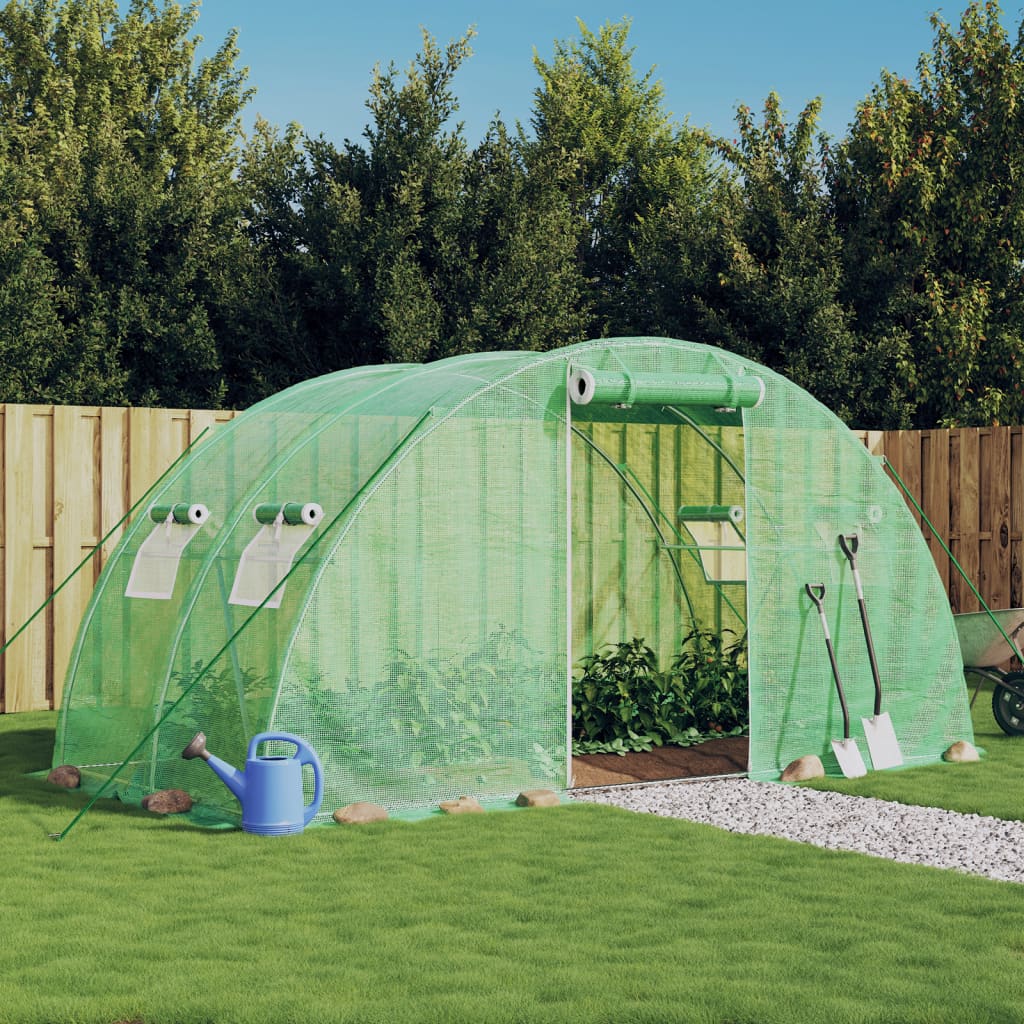 Vidaxl tuinkas avec cadre en acier 8 m² 4x2x2 m