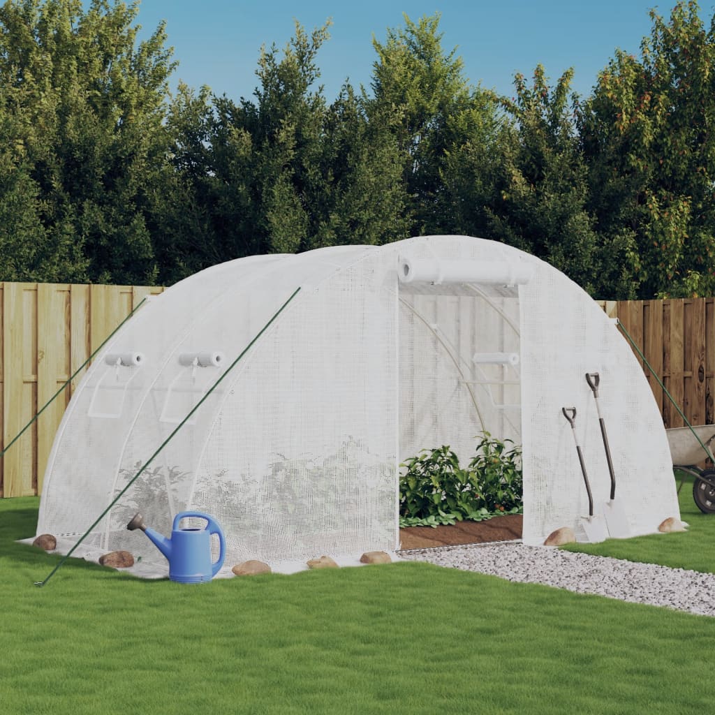 Vidaxl tuinkas avec cadre en acier 8 m² 4x2x2 m