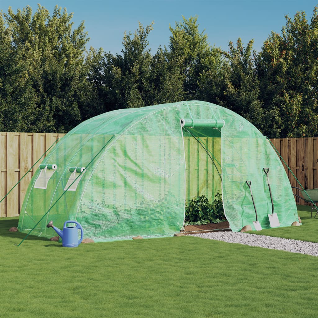 Vidaxl tuinkas avec cadre en acier 10 m² 5x2x2,3 m