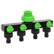 Vidaxl Kraanadapter 4-Way 19.5x6x11 cm pp vert et noir