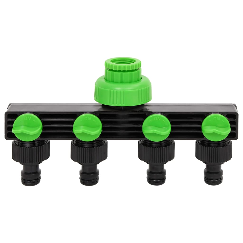 Vidaxl Kraanadapter 4-Way 19.5x6x11 cm pp vert et noir