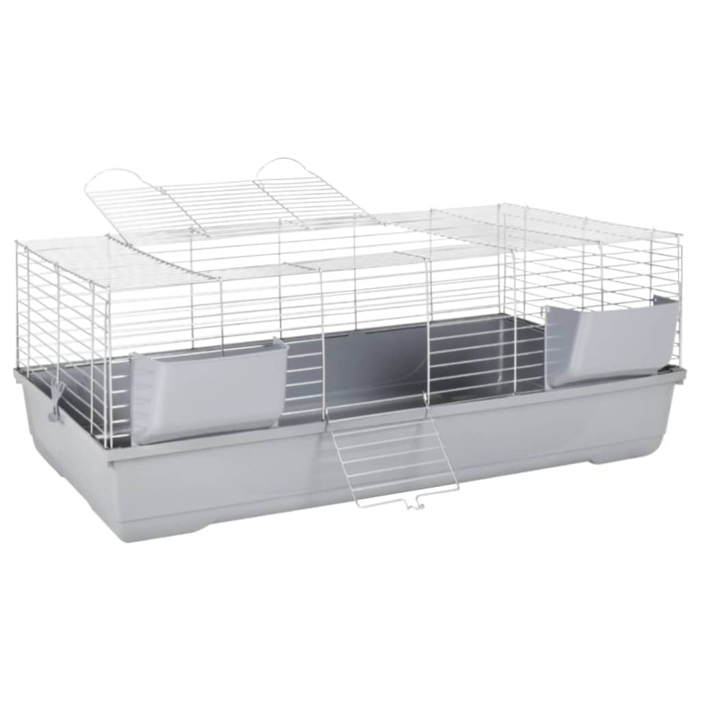 Vidaxl Animal Loft Small Animals 118x59x46 cm Gray en métal polypropène