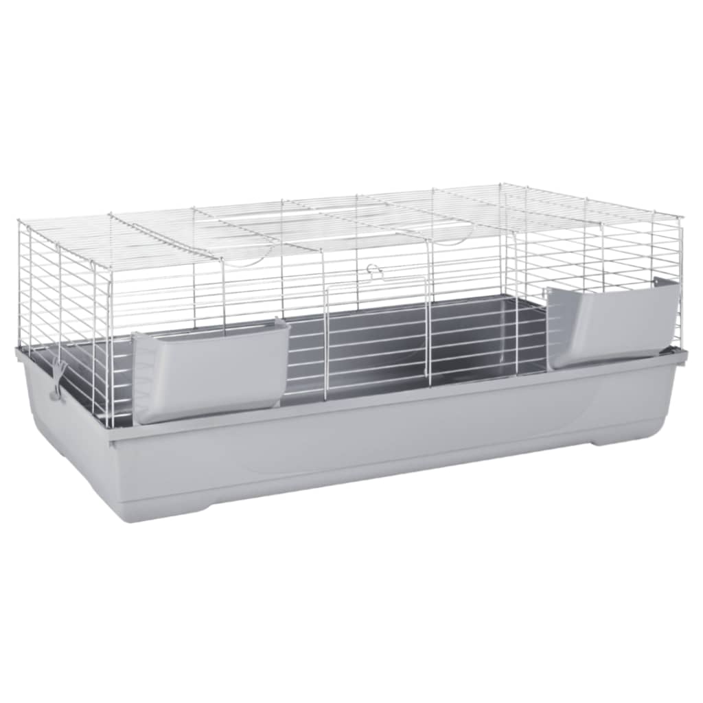 Vidaxl Animal Loft Small Animals 118x59x46 cm Gray en métal polypropène