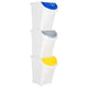 Bacs de déchets vidaxl avec couvercles empilables 3 ST pp 120 l blanc
