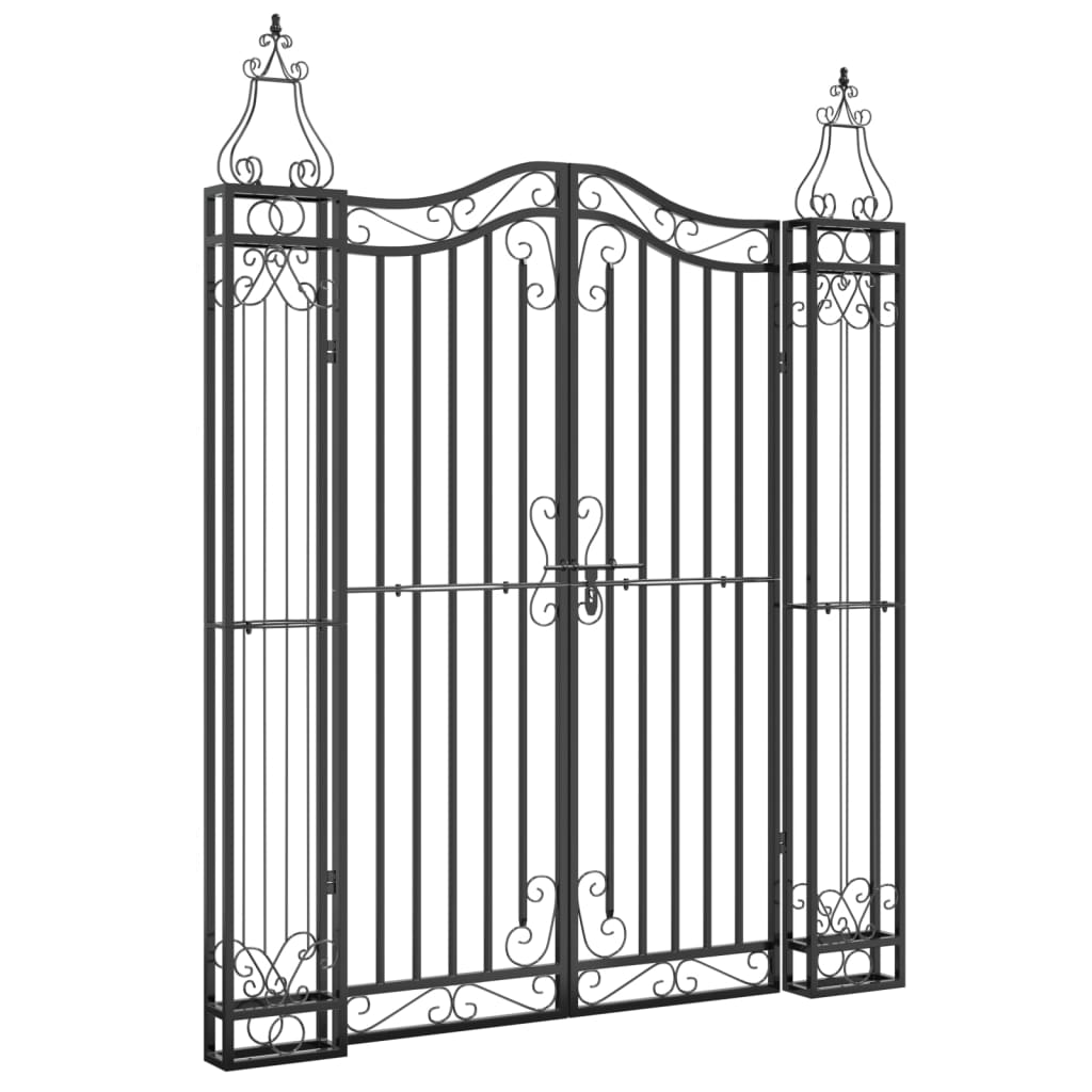 Vidaxx portail 121x8x150 cm fer forgé noir