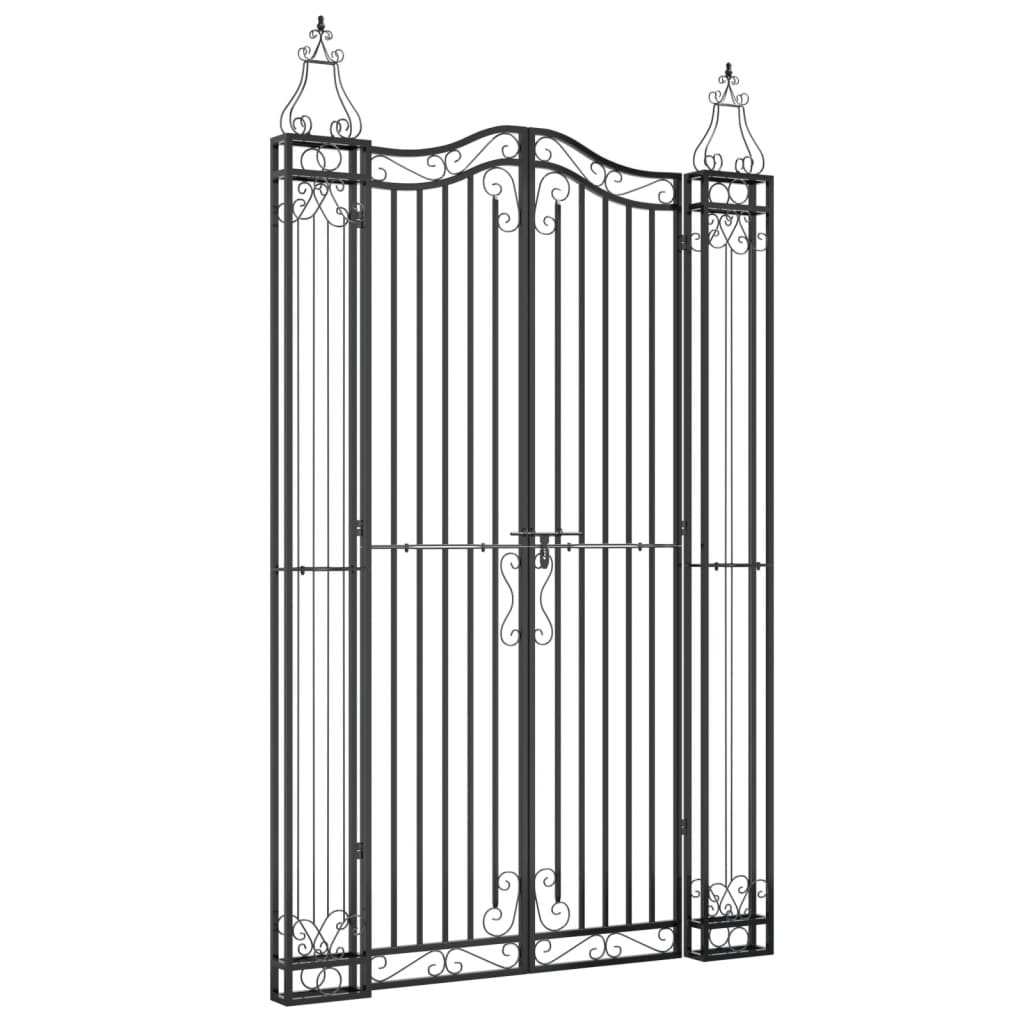 Vidaxl poort 121x8x200 cm en fonte noire