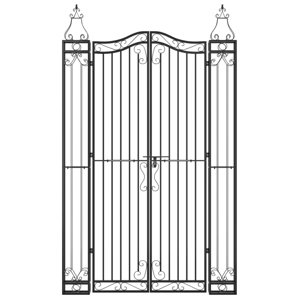 Vidaxl poort 121x8x200 cm en fonte noire
