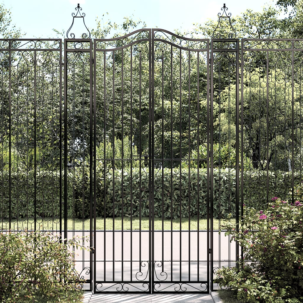Vidaxl poort 121x8x200 cm en fonte noire