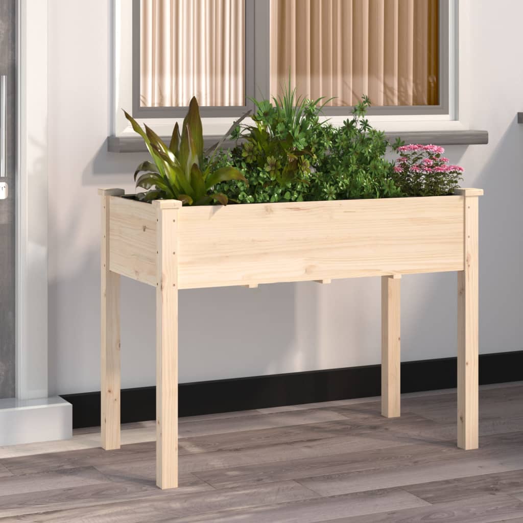 Planteur Vidaxl avec doublure 118x59x76 cm en pin solide
