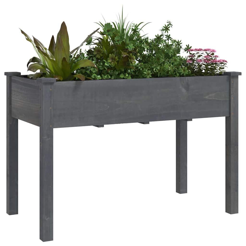 Vidaxx jardinière avec doublure 118x59x76 cm bois de pin massif gris